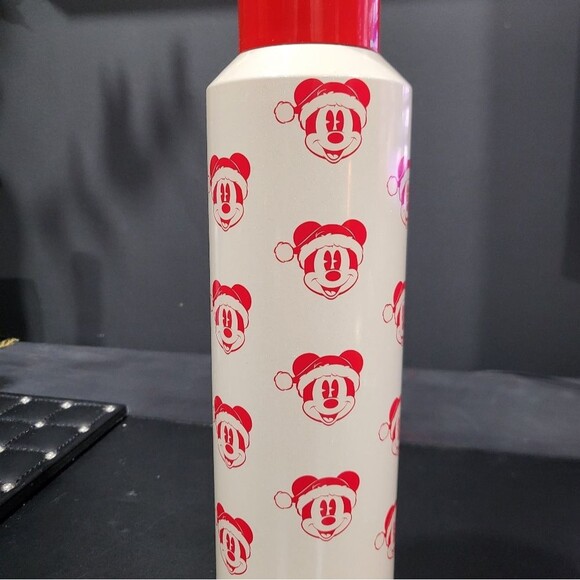 Walt Disney World Mickey Santa Starbucks Stainless Steel Water Bottle Glitter - Picture 3 of 8